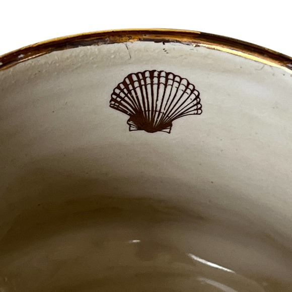 Sea Shells Genuine Gold with Unscented Soy Candle Pottery - Picture 8 of 9